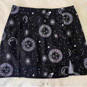 new moon star sun black mini skirt!